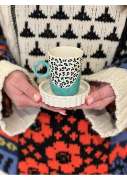 Renkli Dalgalı Seramik Fincan, Şık ve Kullanışlı Tasarım fırsatları