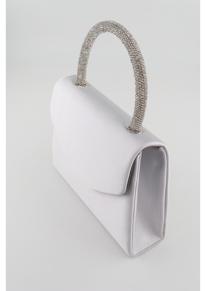 Saten Taşlı Gümüş Abiye Çanta. Clutch Saten Gümüş Gece Çantası. Abiye Çanta Gümüş. Saten Abiye Çanta modelleri