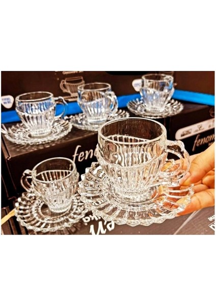 Şık ve Şeffaf Kahve Fincanı Seti, 6'lı, Estetik ve Kaliteli Tasarım fiyatları