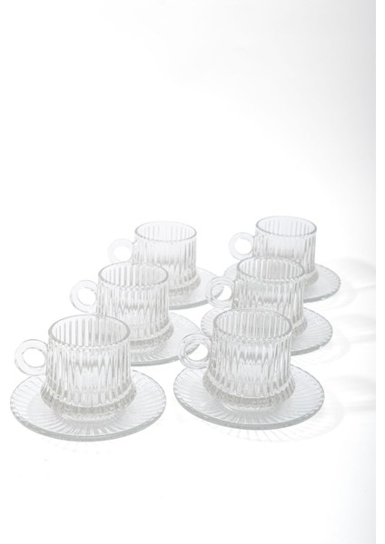 12 Parça Renkli Cam Kahve Fincanı Seti, Şık ve Zarif Tasarım modelleri