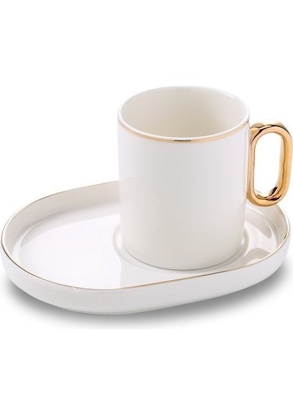 Beyaz 4 Parça Kahve Fincan Takımı, Şık ve Kullanışlı Ev Dekoru Aksesuarı