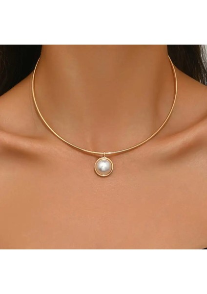 Altın Kaplama Incili Choker
