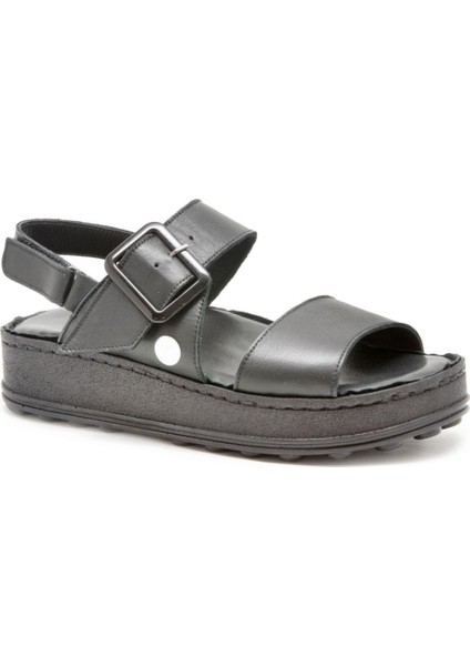 D25YS-2375 Kalın Taban Deri Kadın Sandalet