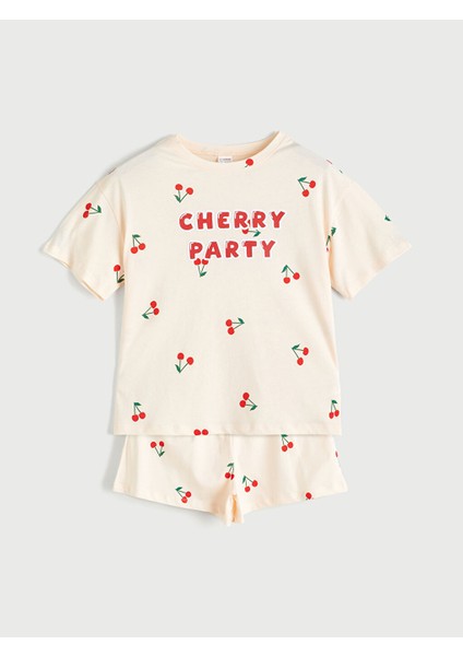 Yeni Sezon Bisiklet Yaka Kiz Cocuk Sortlu Pijama Takimi - S5RL38Z4
