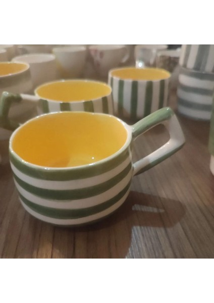 El Yapımı Çok Renkli Seramik Fincan, Yıkanabilir, Doğal, Sıcağa ve Soğuğa Dayanıklı