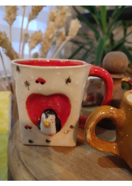 Renkli ve Şık El Yapımı Seramik Fincan, Modern ve Özgün Tasarım