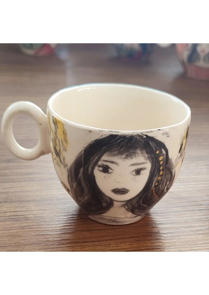 El Yapımı Çok Renkli Doğal Seramik Fincan, Yıkanabilir, Dayanıklı ve Şık Tasarım