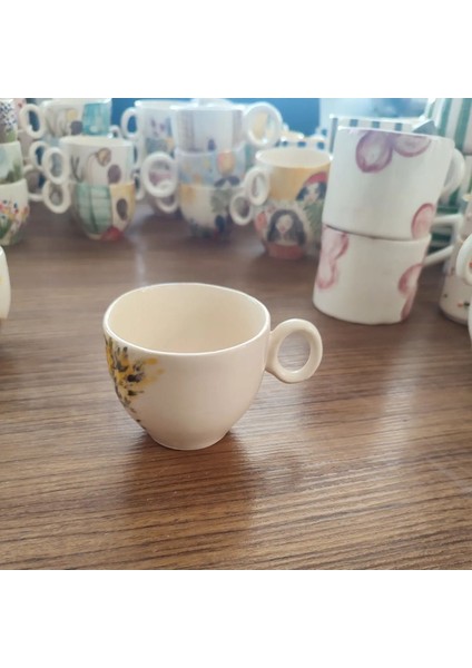 El Yapımı Çok Renkli Doğal Seramik Fincan, Yıkanabilir, Dayanıklı ve Şık Tasarım fırsatları