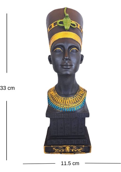Nefertiti Antik Mısır Kraliçesi Dekoratif Obje Biblo Heykel 3'lü Set Büyük Boy modelleri