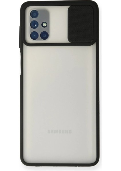 Samsung Galaxy M51 Kılıf Palm Buzlu Kamera Sürgülü Silikon - Siyah Svlrs