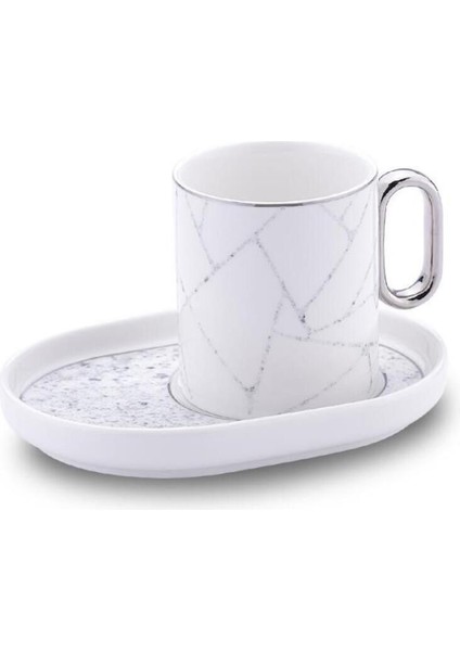 Beyaz 4'lü 2 Kişilik Kahve Fincan Takımı, Şık ve Kullanışlı Set