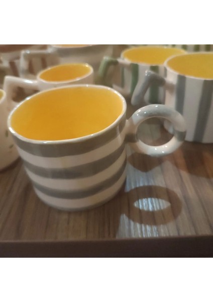 El Yapımı Renkli Seramik Fincan, Doğal, Yıkanabilir, Dayanıklı, Şık Tasarım