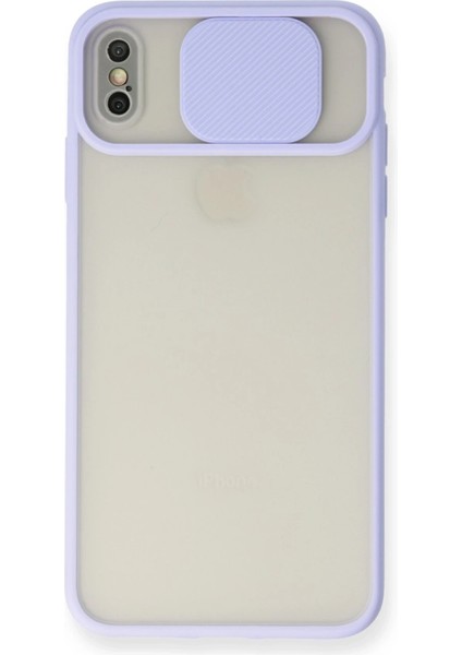 Iphone x Kılıf Palm Buzlu Kamera Sürgülü Silikon - Lila Svlrs
