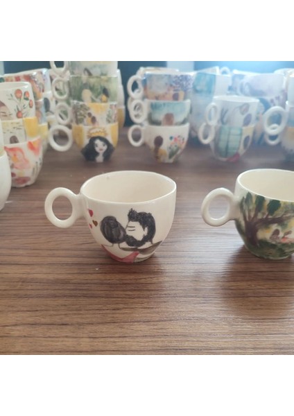 El Yapımı Çok Renkli Dayanıklı Seramik Fincan, Yıkanabilir, Doğa Dostu, Şık Tasarım fiyatları