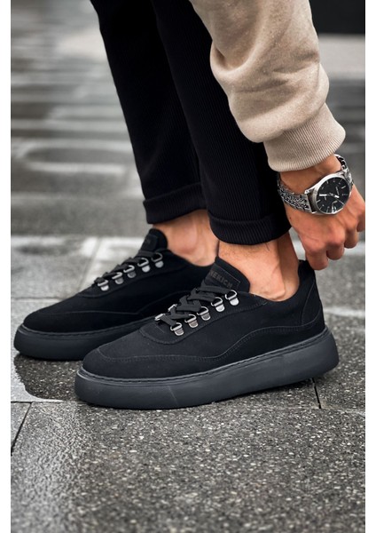 J319 Stamina Ortopedik Taban Günlük Süet Erkek Sneaker Spor Ayakkabı Sst Siyah