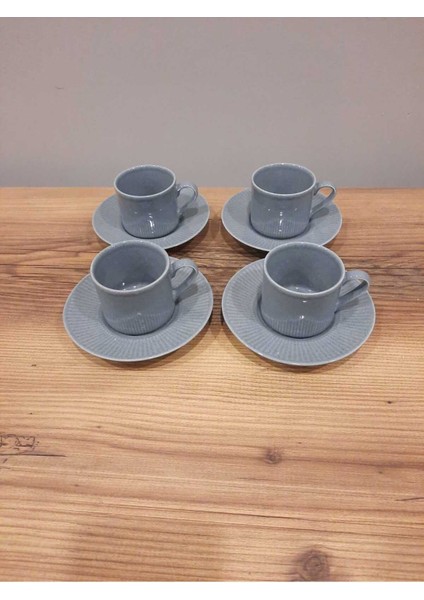 Mavi 8 Parça Porselen Kahve Fincan Takımı, 4 Kişilik, Şık ve Zarif Tasarım fiyatları