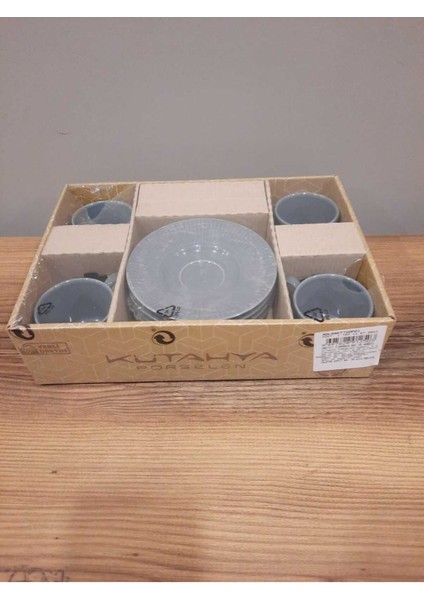 Mavi 8 Parça Porselen Kahve Fincan Takımı, 4 Kişilik, Şık ve Zarif Tasarım indirimleri