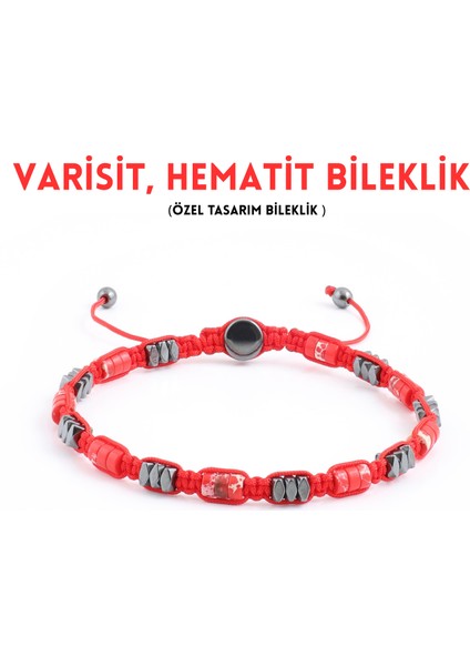 Varisit, Hematit Bileklik - Ovis Red Bileklik - Tasarım Bileklik 4mm Ayarlanabilir
