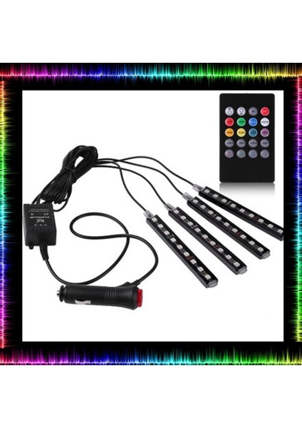Ayak Altı 9 LED Araç Içi Sese Duyarlı Rgb LED Kumandalı fiyatları