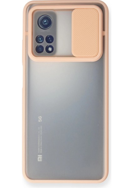 Xiaomi Mi 10T Kılıf Palm Buzlu Kamera Sürgülü Silikon - Pembe Svlrs