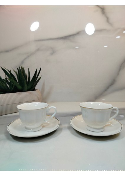 Beyaz 2 Kişilik Kahve Fincan Takımı 90 Ml, Şık ve Kullanışlı.