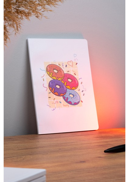 Enerjik Donutlar 5'li Defter Seti - Çizgisiz - Her Biri 56 Sayfa - 14X20CM - Iplik Dikişli Cilt modelleri