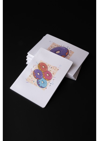 Enerjik Donutlar 5'li Defter Seti - Çizgisiz - Her Biri 56 Sayfa - 14X20CM - Iplik Dikişli Cilt indirimleri
