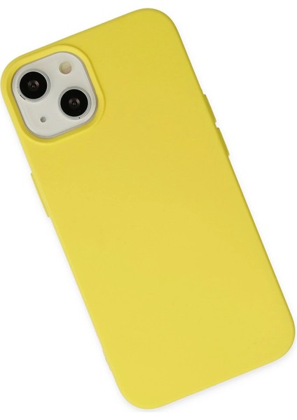 Iphone 14 Plus Kılıf Nano Içi Kadife Silikon - Sarı Svlrs modelleri