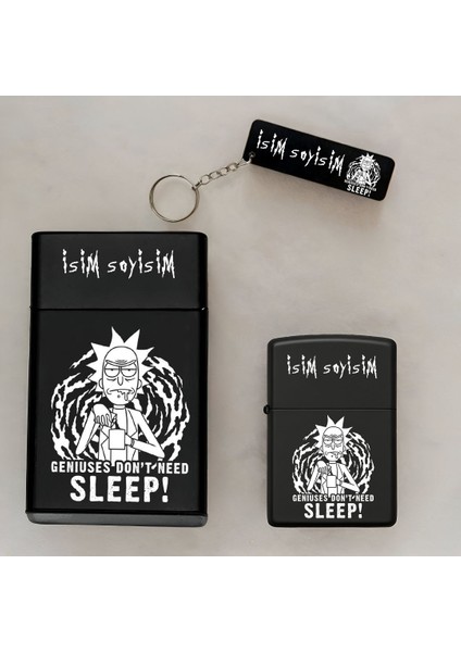 Rick & Morty Kişiye Özel Isimli Çakmak,metal Tabaka ve Anahtarlık Set 51