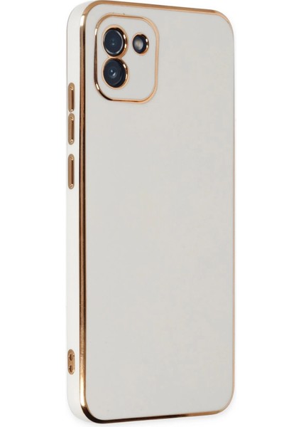 Samsung Galaxy A03 Kılıf Volet Silikon - Beyaz Svlrs