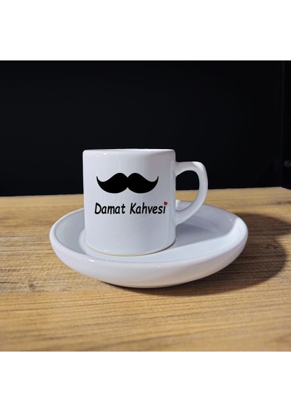 Baskılı Damat Kahvesi Fincanı, Isteme ve Nişan Için Şık Hediye Seti