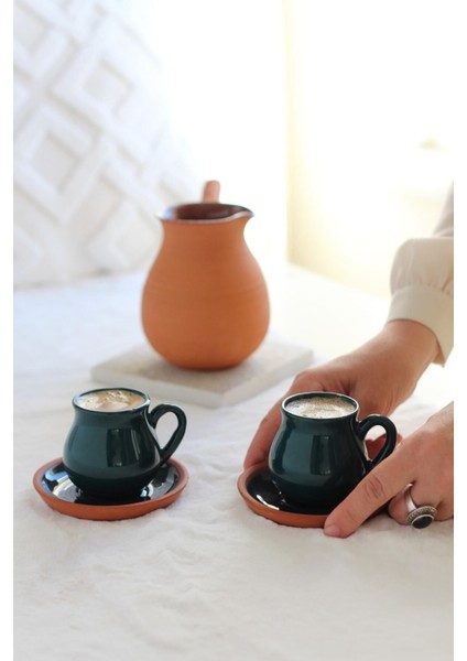 Yeşil Iki Kişilik Fincan ve Cezve Takımı, Şık ve Kullanışlı Set