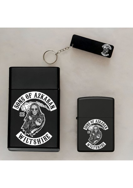 Sons Of Azkaban Desenli Kişiye Özel Isimli Çakmak,metal Tabaka ve Anahtarlık Seti - 3'lü Hediye Set fiyatları