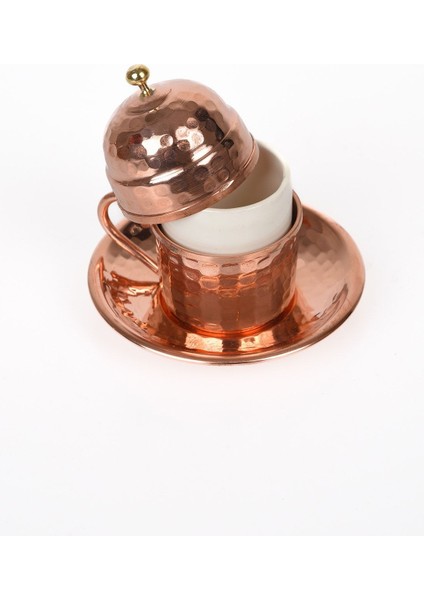 Bakır Osmanlı Türk Kahve Fincanı Tek, Şık ve Geleneksel Tasarım, El Işçiliği Ürün