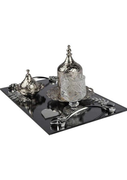 Siyah Ayna Gümüş Detaylı Kahve Fincanı Seti, Şık ve Zarif Tasarım fiyatları