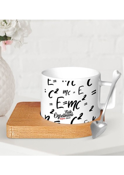 Kişiye Özel Renkli Ahşap Altlıklı Seramik Fincan, Şık ve Benzersiz Tasarım