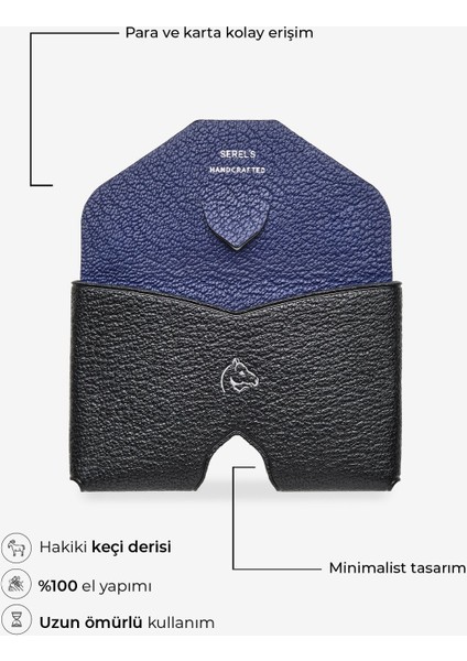 Exclusive Hakiki Deri Siyah Lacivert Kartlık fiyatları