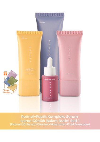 Retinol+Peptit Kompleks Serum Içeren Günlük Bakım Rutini Seti-1 (10111317)