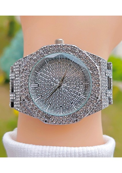 Gümüş Renk Full Taşlı 44 mm Kasa Ebatı Vintage Kadın Kol Saati fırsatları
