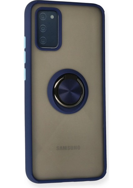 Samsung Galaxy A02S Kılıf Montreal Yüzüklü Silikon Kapak - Lacivert Svlrs fiyatları