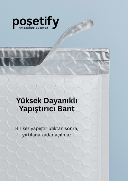 Balonlu Beyaz Kargo Poşeti 18X23+5 cm | 140 gr Bantlı Patpatlı Kargo Poşeti | 20’li E-Ticaret Poşeti