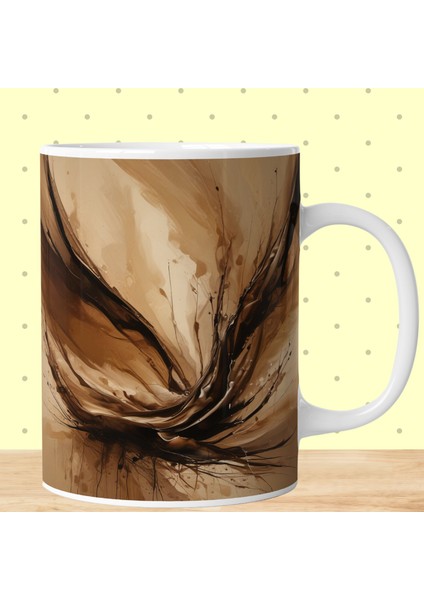 Kahve Fırçası – 330 ml Porselen Kupa Bardak