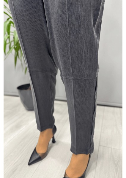 Saten Ipek Tunik Pantolon Takım Antrasit 37017 fırsatları