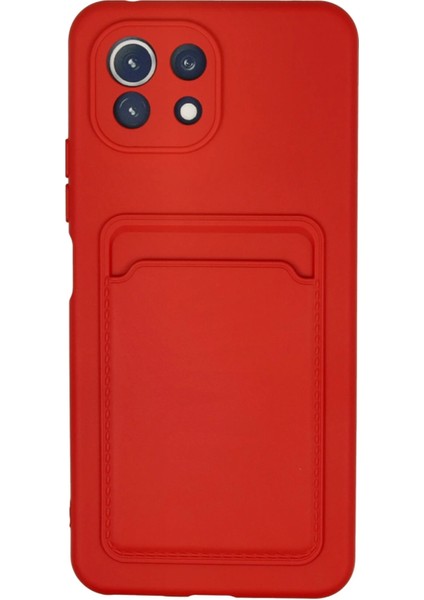 Xiaomi Mi 11 Kılıf Kelvin Kartvizitli Silikon - Kırmızı Svlrs