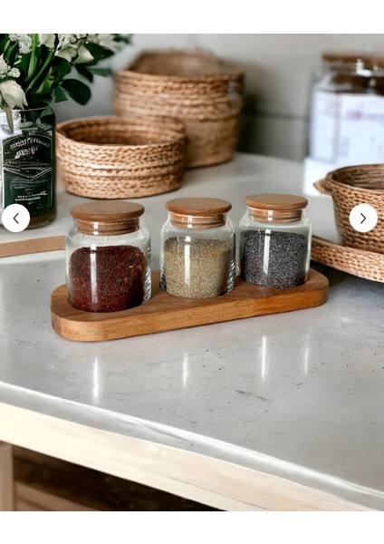 Ahşap Vakum Kapaklı Cam Kavanoz ( 3 Lü Set ) 250 ml fiyatları