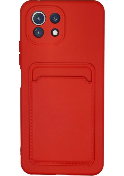Xiaomi Mi 11 Lite Kılıf Kelvin Kartvizitli Silikon - Kırmızı Svlrs