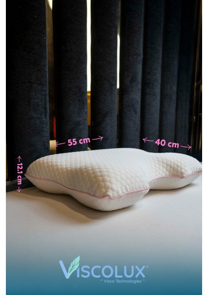 Ortopedik Visco Yastık | Anti-Horlama Uyku Yastığı 55X40X12/10 Pembe fırsatları