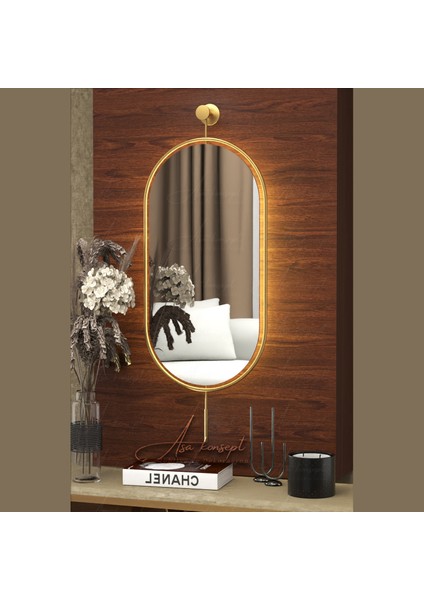 Serenity Led'li Gold 40 x 100 cm Orta Boy Dekoratif Antre Hol Koridor Duvar Salon Banyo Aynasıdresuar Aynası