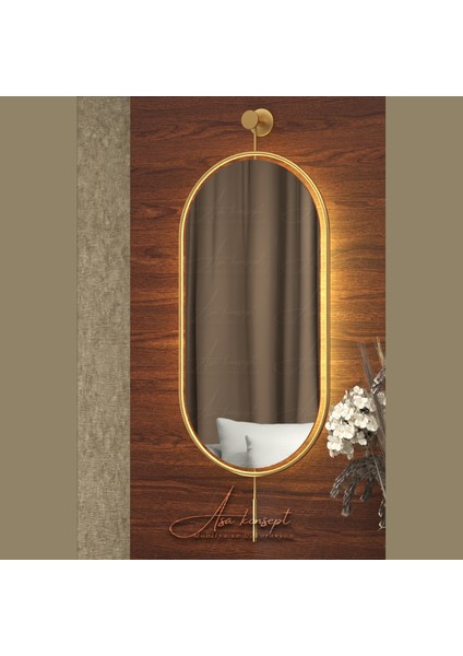 Serenity Led'li Gold 40 x 100 cm Orta Boy Dekoratif Antre Hol Koridor Duvar Salon Banyo Aynasıdresuar Aynası modelleri
