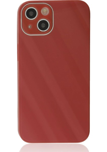 Iphone 14 Plus Kılıf Glass Kapak - Bordo Svlrs